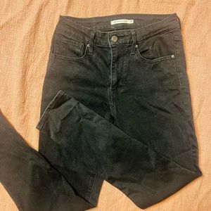 levis 721 high rise black skinny jeans size 27
